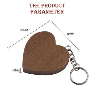 Hjartalaga USB stafur úr tré